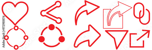 share icon set. Share arrow, link, connection icon. Vector
