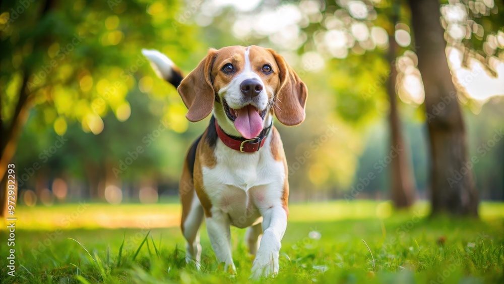 Playful Beagle dog in a park, adorable, furry, pet, canine, animal, cute, purebred, breed, outdoor, fun, play, happy Playful Beagle dog in a park, adorable, furry, pet, canine, animal, cute, purebred, breed, outdoor, fun, play, happy