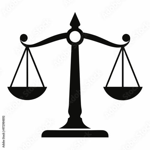 Justice scale silhouette vector illustration 