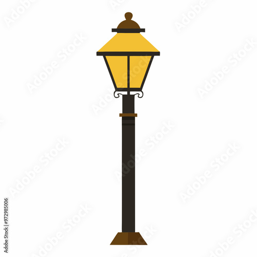 Old street lamp vector illustration 