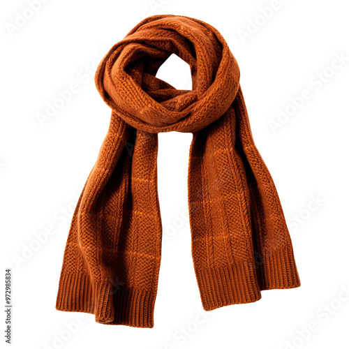 Cozy Textured Orange Scarf Draped in an Elegant Fashion Style.