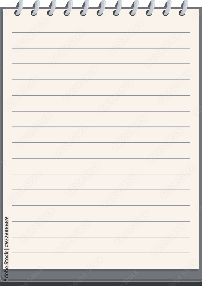 Blank notepad with a spiral binding at the top is perfect for taking notes Blank notepad with a spiral binding at the top is perfect for taking notes