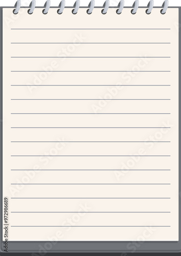 Blank notepad with a spiral binding at the top is perfect for taking notes