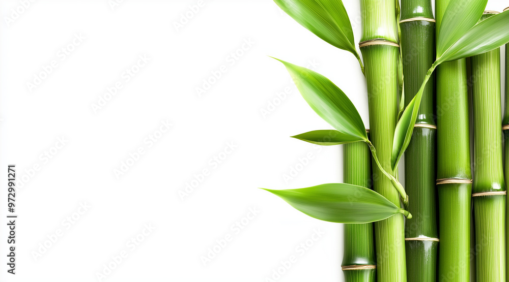 Green bamboo with leaves isolated on white background with clipping path and full depth of field isolated on white background
Green bamboo with leaves isolated on white background with clipping path and full depth of field isolated on white background