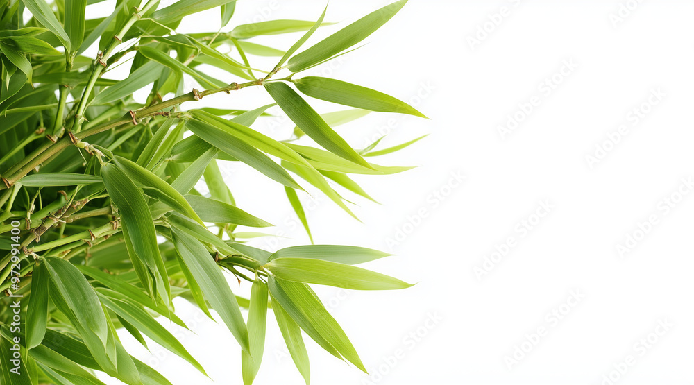 Green bamboo with leaves isolated on white background with clipping path and full depth of field isolated on white background
Green bamboo with leaves isolated on white background with clipping path and full depth of field isolated on white background