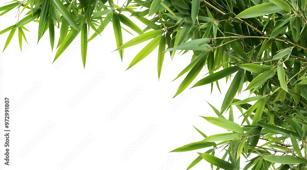 Green bamboo with leaves isolated on white background with clipping path and full depth of field isolated on white background
Green bamboo with leaves isolated on white background with clipping path and full depth of field isolated on white background