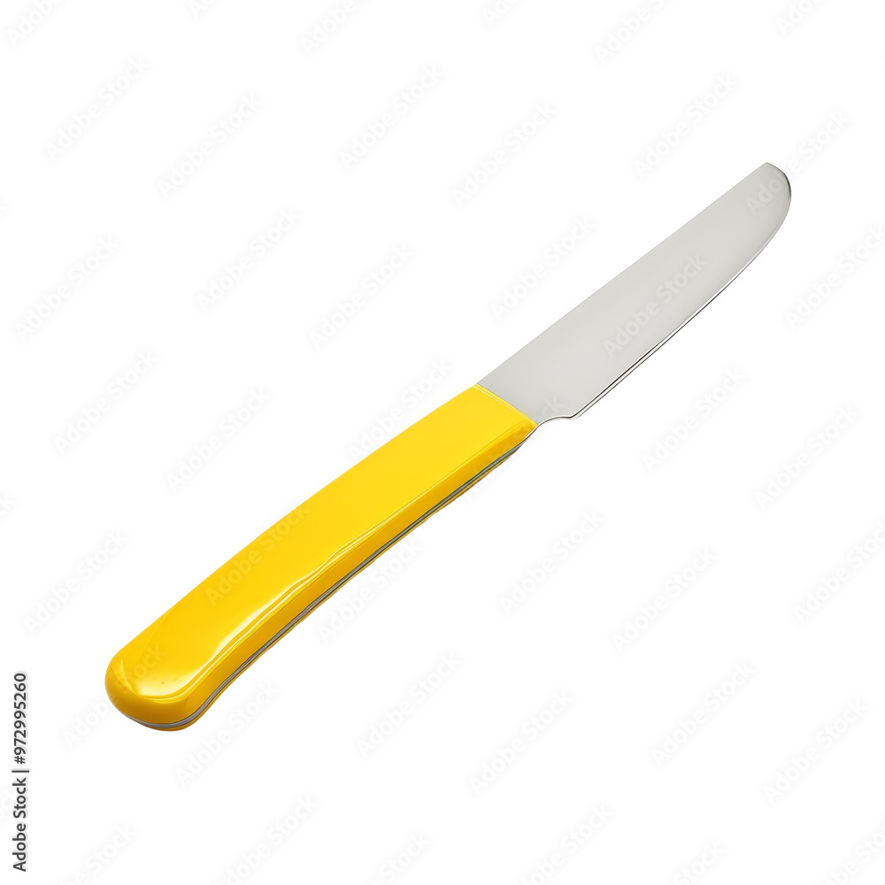 Yellow Handle Kitchen Knife with a Sharp Stainless Steel Blade Yellow Handle Kitchen Knife with a Sharp Stainless Steel Blade