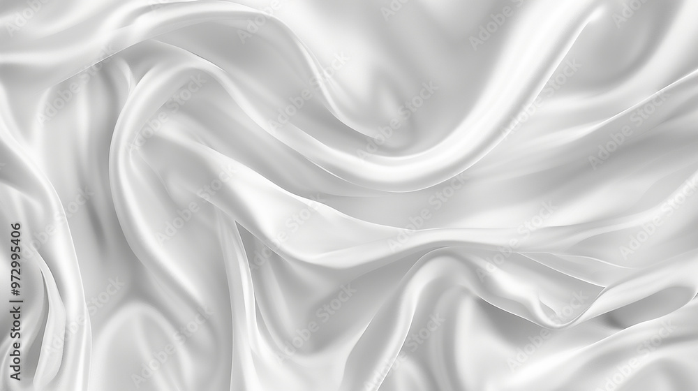 Elegant White Satin Fabric Texture Background, Luxurious Abstract Mockup with Copy Space Elegant White Satin Fabric Texture Background, Luxurious Abstract Mockup with Copy Space