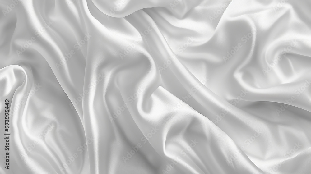 Elegant White Satin Fabric Texture Background, Luxurious Abstract Mockup with Copy Space Elegant White Satin Fabric Texture Background, Luxurious Abstract Mockup with Copy Space
