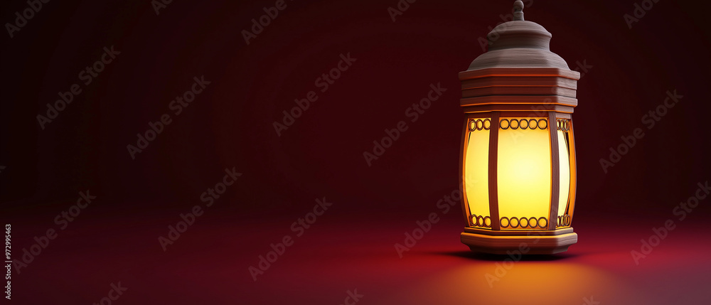 3d render traditional lantern, deep red background, ample copy space, ramadan banner concept 3d render traditional lantern, deep red background, ample copy space, ramadan banner concept