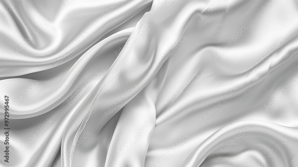 Detailed close-up of smooth white silk fabric with elegant folds, highlighting its luxurious texture and softness. Detailed close-up of smooth white silk fabric with elegant folds, highlighting its luxurious texture and softness.