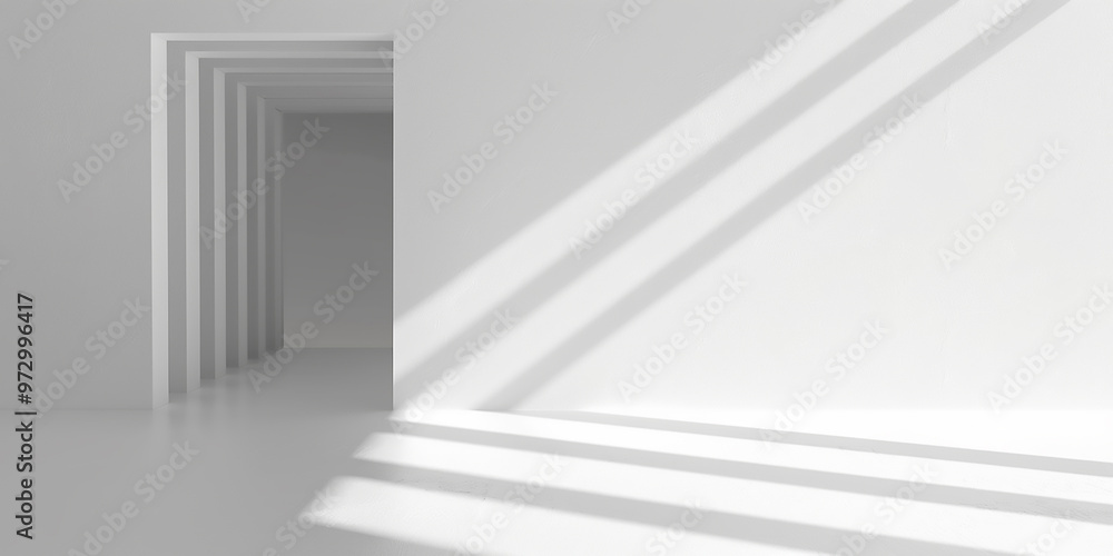 Minimalistic room with white wall, suitable for interior design projects Minimalistic room with white wall, suitable for interior design projects