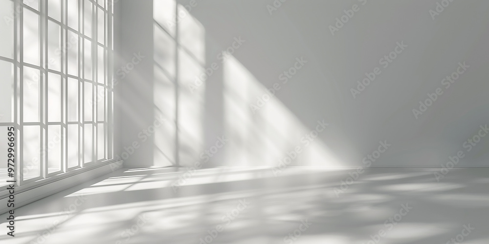A minimalistic room with sunlight streaming through A minimalistic room with sunlight streaming through