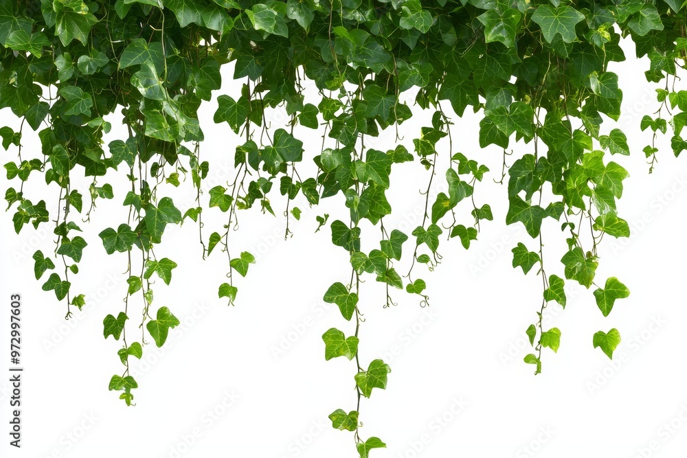 The green leaves and twigs trimming of the wall are isolated on a white background, with a bush fresh plant for decoration. The green leaves and twigs trimming of the wall are isolated on a white background, with a bush fresh plant for decoration.