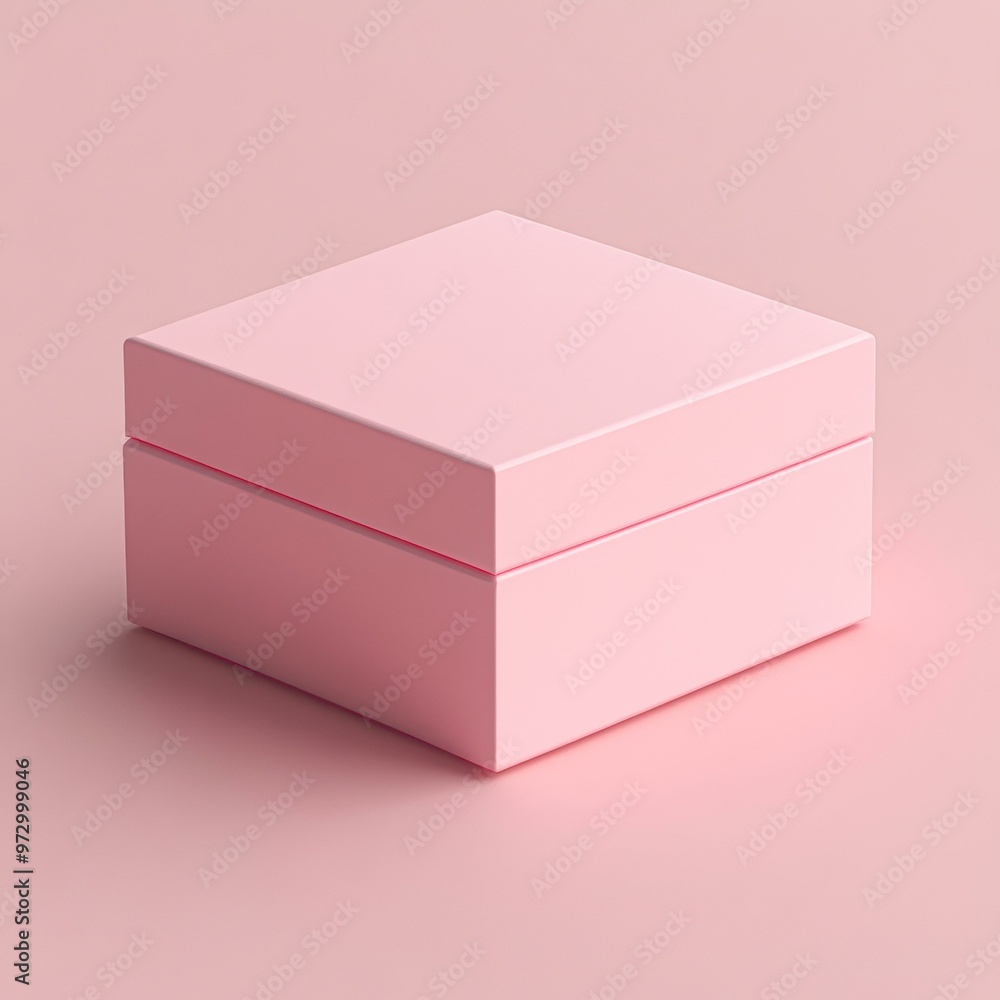 A minimalistic pink square box with a clean and sleek design, suitable for use in product packaging concepts, gift presentations, or branding illustrations, Ideal for themes related to elegance A minimalistic pink square box with a clean and sleek design, suitable for use in product packaging concepts, gift presentations, or branding illustrations, Ideal for themes related to elegance