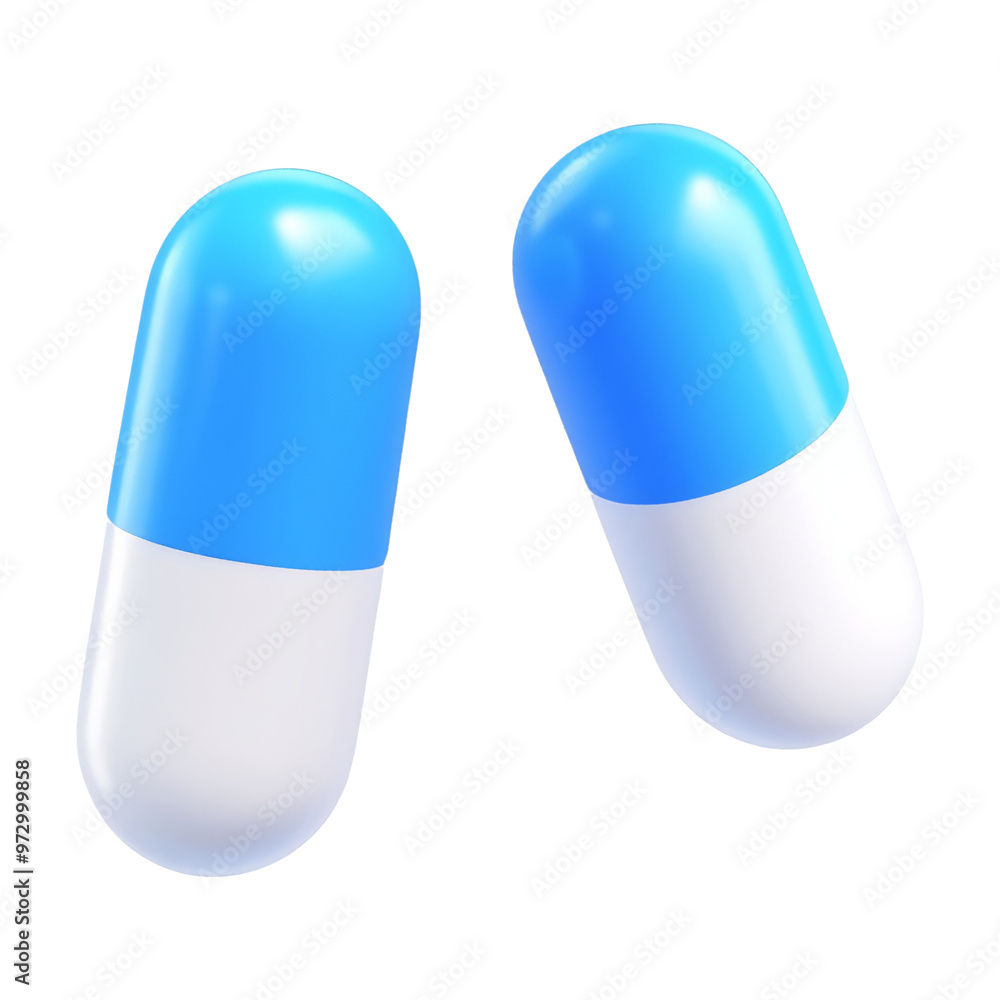 white with blue pill capsule isolated on transparent background cutout white with blue pill capsule isolated on transparent background cutout