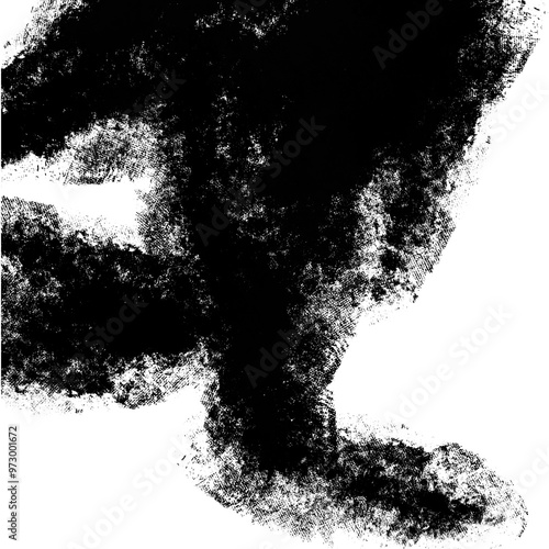 A rugged black brush stroke illustration with jagged textured lines and irregular flow photo