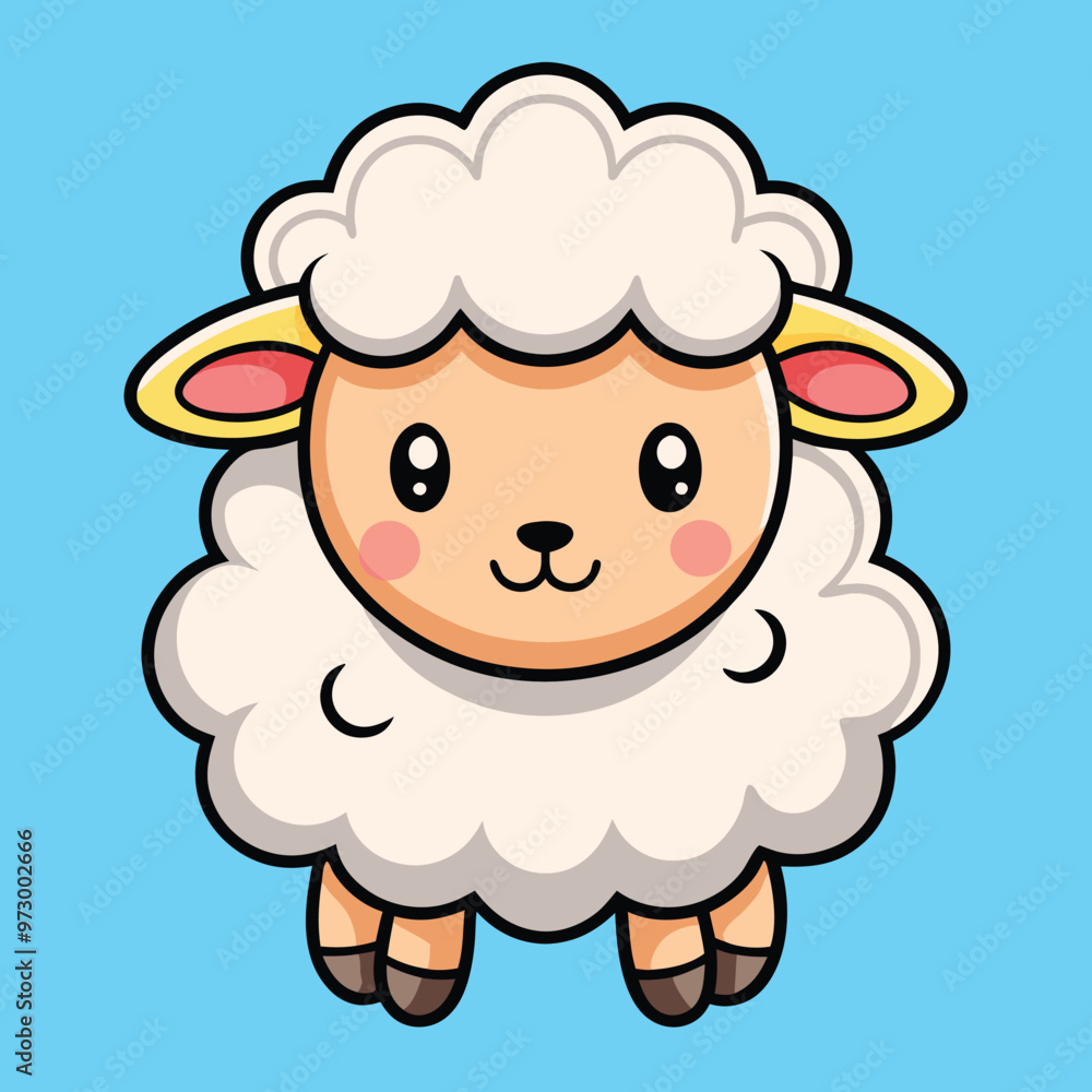 Cute Fluffy Sheep Illustration Cute Fluffy Sheep Illustration