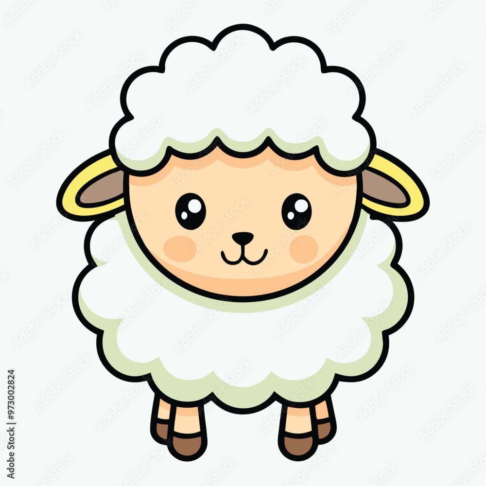 Cute Fluffy Sheep Illustration Cute Fluffy Sheep Illustration