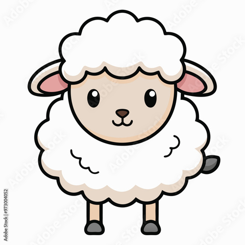 Cute Fluffy Sheep Illustration