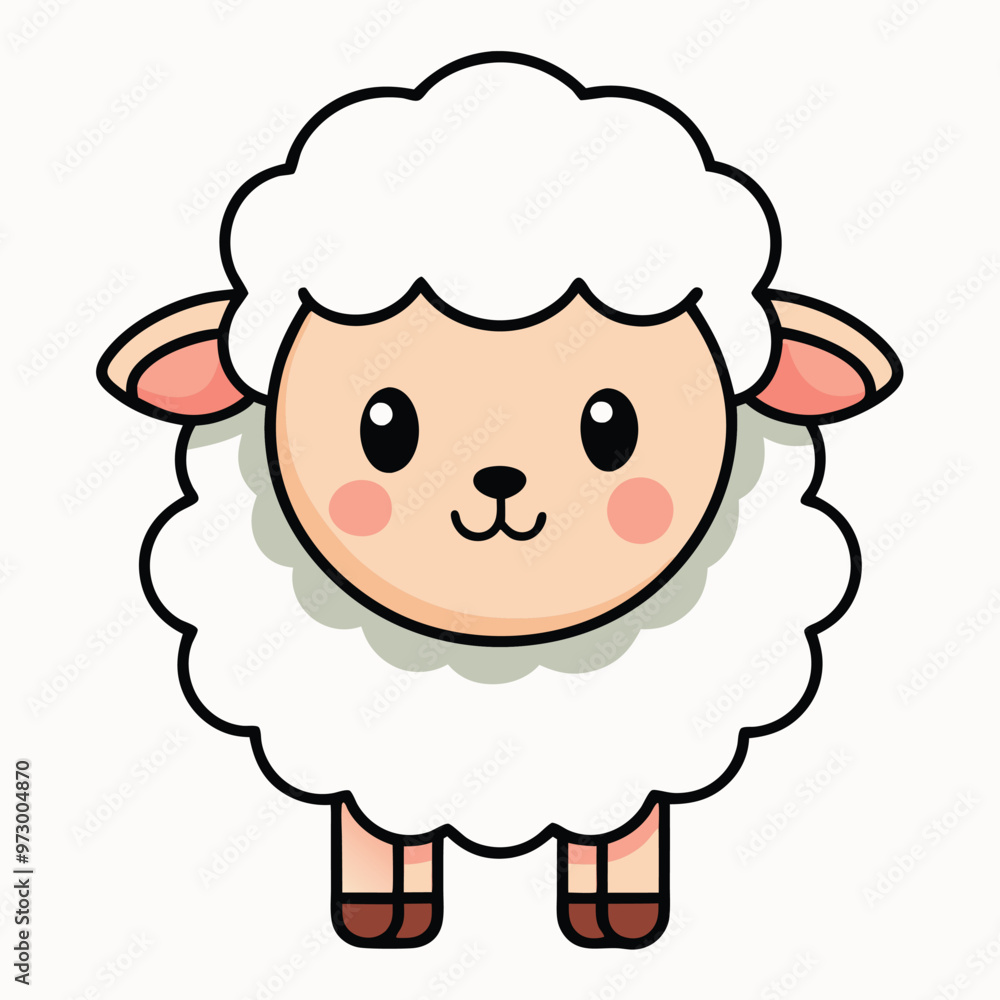 Cute Fluffy Sheep Illustration Cute Fluffy Sheep Illustration