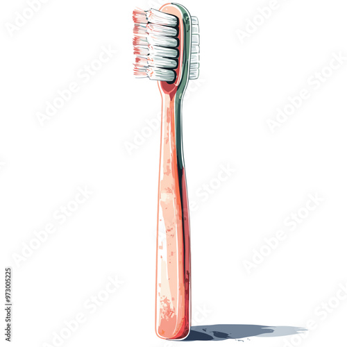 Illustration of a toothbrush with toothpaste on a white background