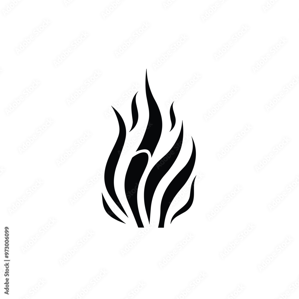 Abstract black flame design on a white background. Abstract black flame design on a white background.