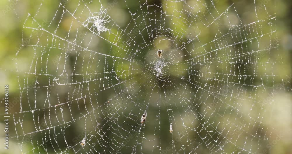 Raindrops on the spider web. Cobwebs in small drops of rain. Raindrops on the spider web. Cobwebs in small drops of rain.