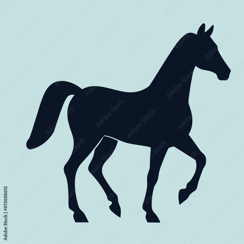 Obraz premium The horse silhouette vector illustration.