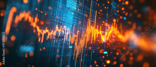 Wallpaper Mural Stock trend chart, technology trend line chart Torontodigital.ca