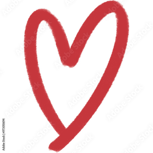 Elegant pink heart drawn with smooth continuous lines