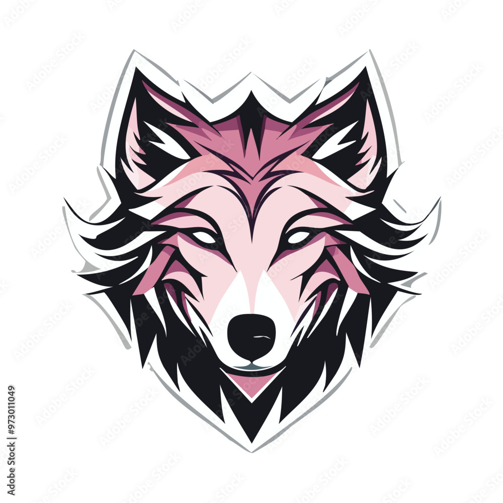 Naklejka premium wolf head vector