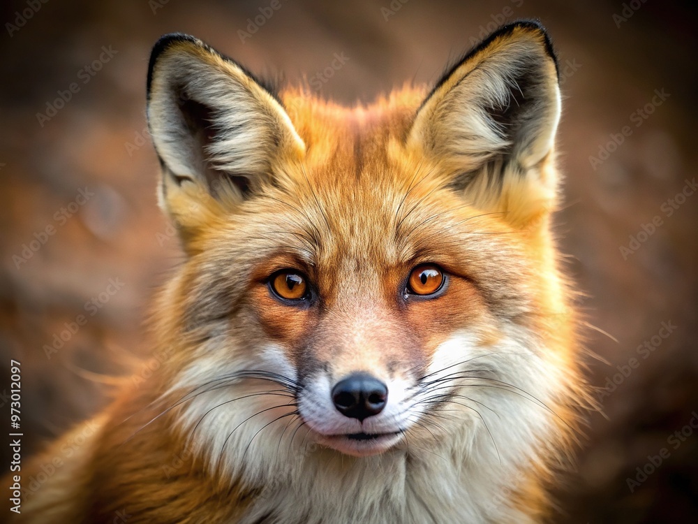 A rusty-orange snout with whitish-gray belly fur and black-tipped nose, surrounded by fluffy nasal vibrissae, merges with mottled brown hues. A rusty-orange snout with whitish-gray belly fur and black-tipped nose, surrounded by fluffy nasal vibrissae, merges with mottled brown hues.