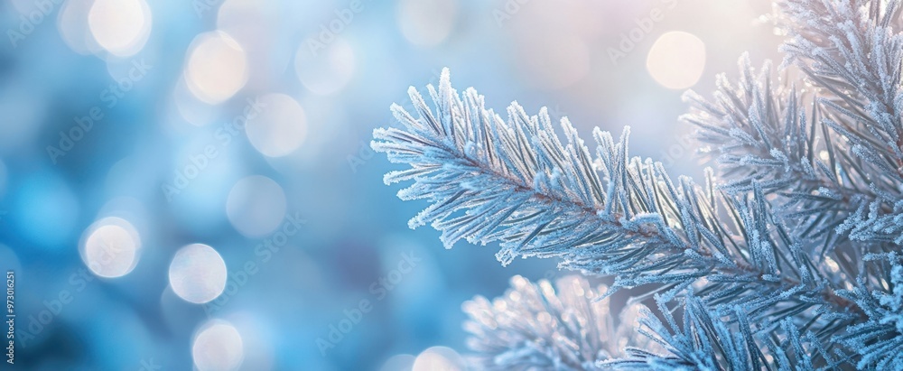 The Frosted Evergreen Branch. The Frosted Evergreen Branch.