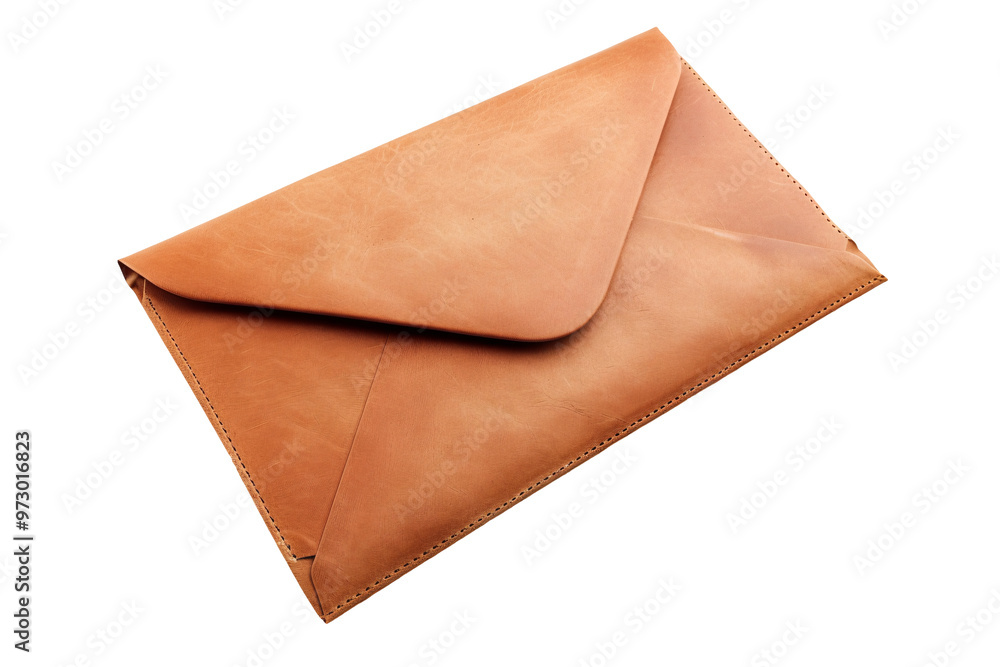 Stylish brown leather envelope, perfect for documents or personal items. Stylish brown leather envelope, perfect for documents or personal items.