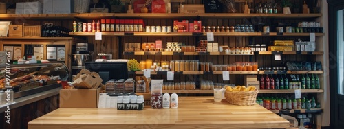 Wallpaper Mural Artisanal shop interior with shelves stocked with various products Torontodigital.ca