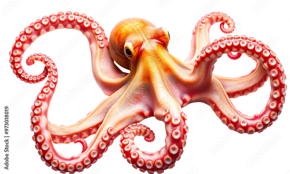 Fototapeta premium octopus swimming isolated on transparent background 