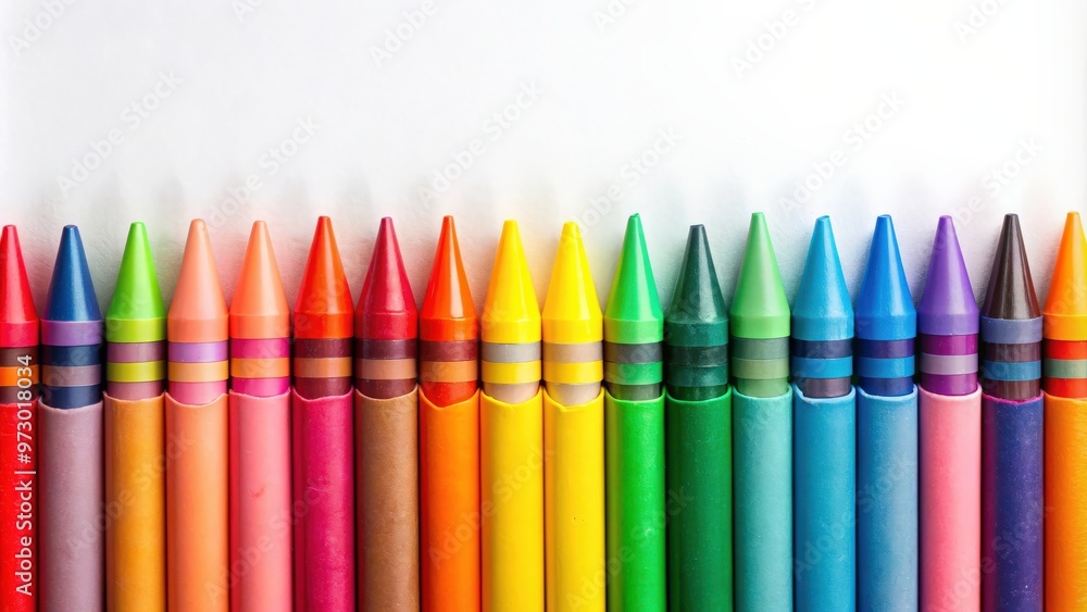 render of colorful crayons on white background, crayons, render, colorful, school supplies, art supplies, creativity, drawing