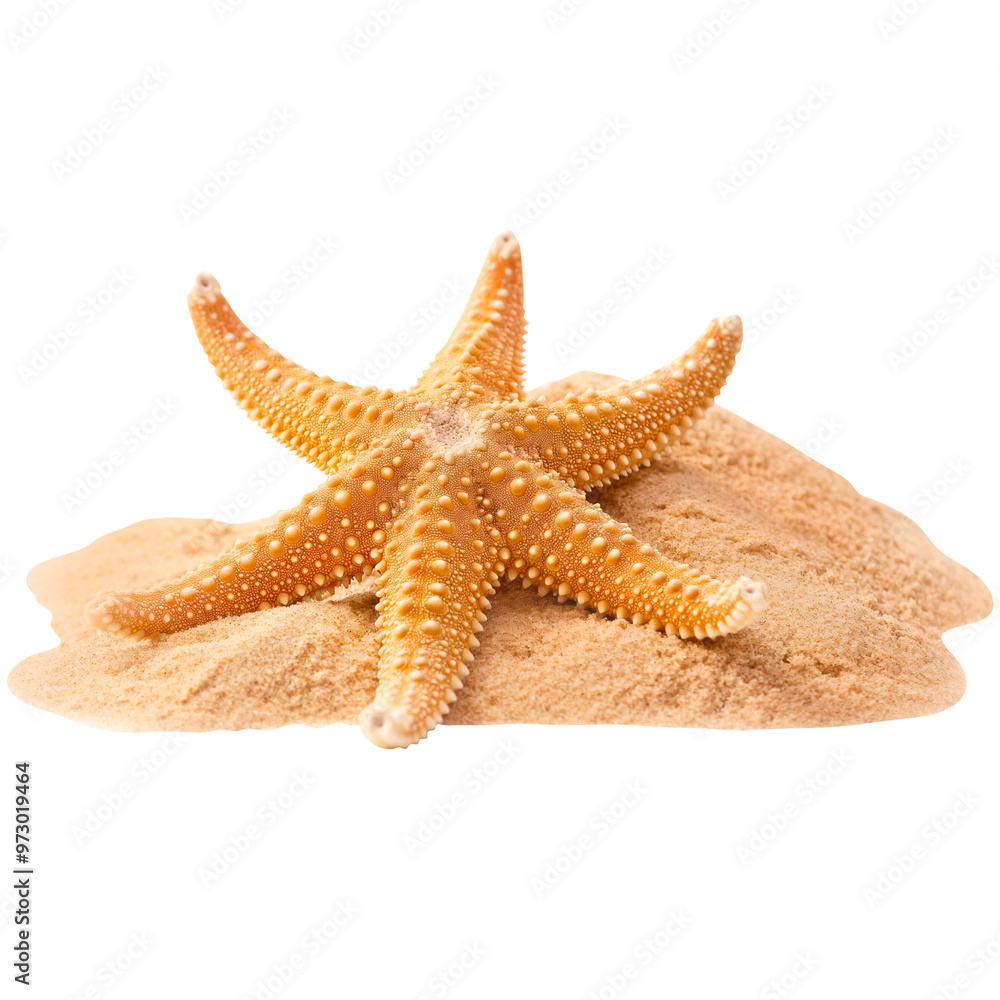 Starfish on Sandy Beach on a transparent background. Starfish on Sandy Beach on a transparent background.