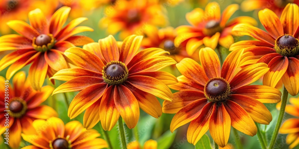 Vibrant brown eyed susans flowers in full bloom , rubeckia hirta, wildflowers, yellow petals, sunny, daisies, meadow, garden Vibrant brown eyed susans flowers in full bloom , rubeckia hirta, wildflowers, yellow petals, sunny, daisies, meadow, garden