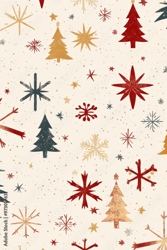 Christmas patterned on beige background vector Christmas patterned on beige background vector