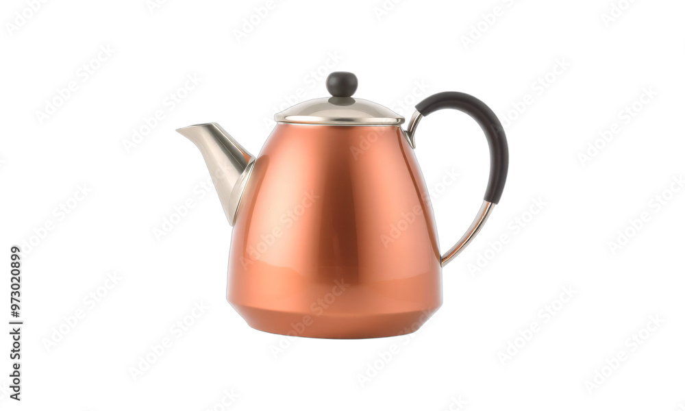 Fototapeta premium Copper color Tea Kettle isolated on transparent background