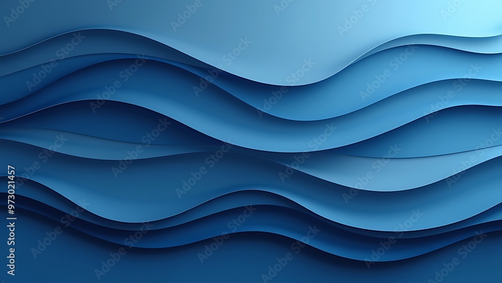 Obraz premium Wave-like design in varying shades of blue, creating a modern and dynamic background. Ideal for use in graphic design, presentations, or as a website backdrop.