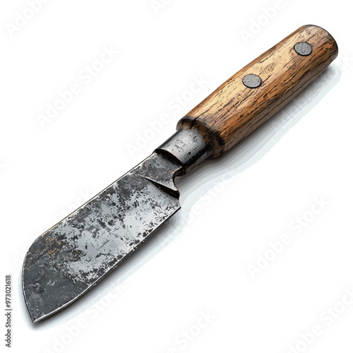 Old knife on a white background. Isolated image with clipping path