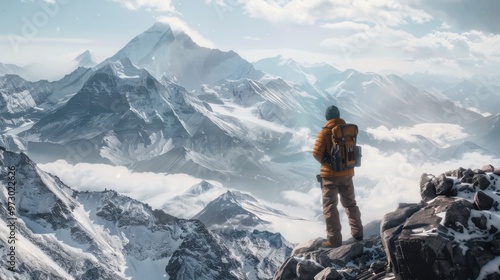 Adventurer Exploring Himalayan Peaks