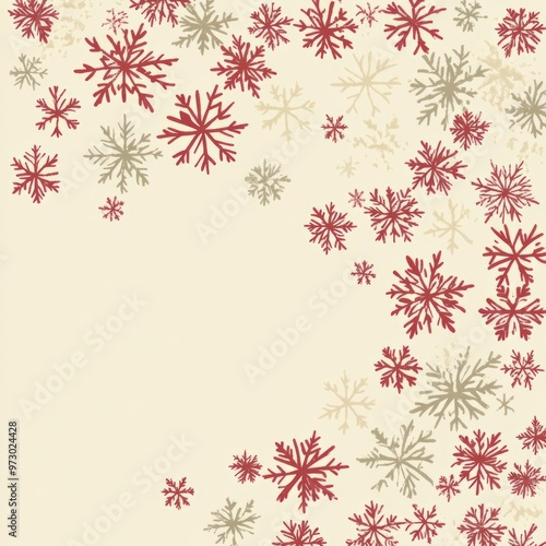 Christmas patterned on beige background 