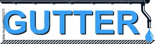 Signboard symbol for roof and gutter repair