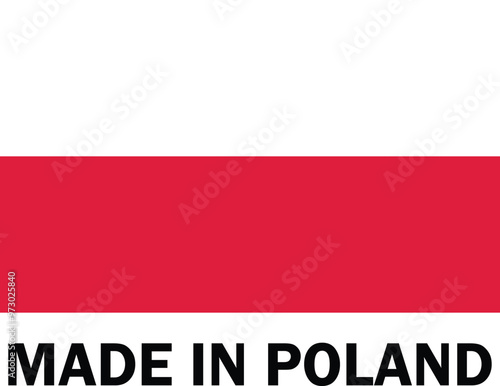 Made in Poland, Make in Poland, Manufacture sign, product icon, Make in Poland icon, Made in Poland with Flag