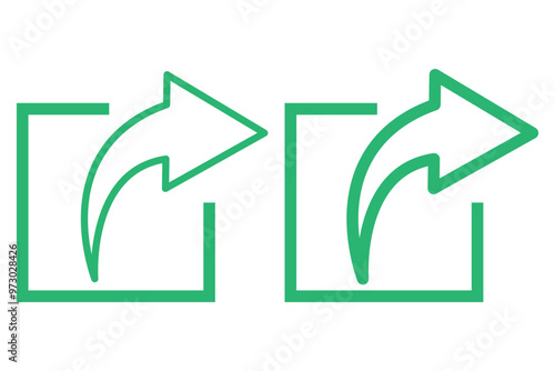Share Link Button for Social Media Line and Silhouette Icon. Arrows Symbol Share Link for Web Site Outline Icon. Send Data Sign Linear Pictogram. Editable Stroke. Isolated Vector Illustration