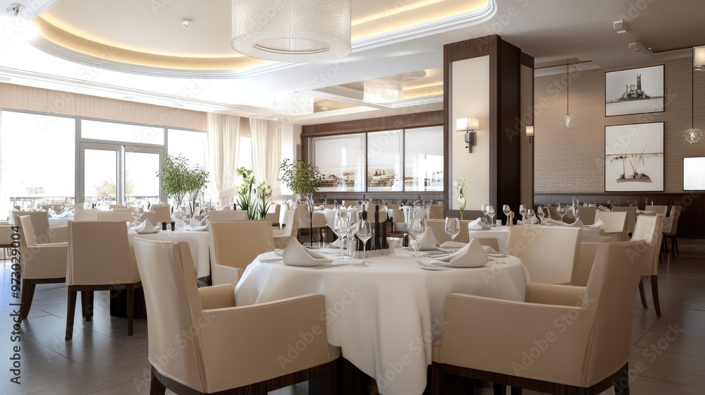 interior design of the luxury restaurant with minimal clean and sleek style interior design of the luxury restaurant with minimal clean and sleek style